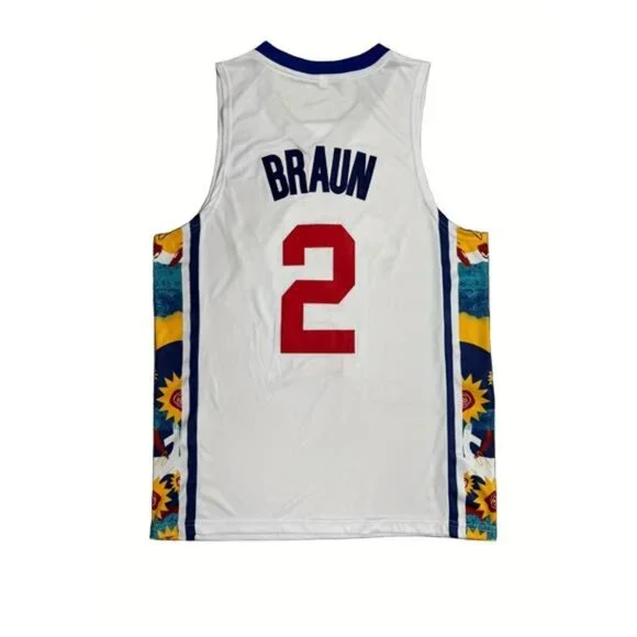 New Kansas Jayhawks Christian Braun #2 Basketball Jersey - White/Sunflower - Picture 3 of 6